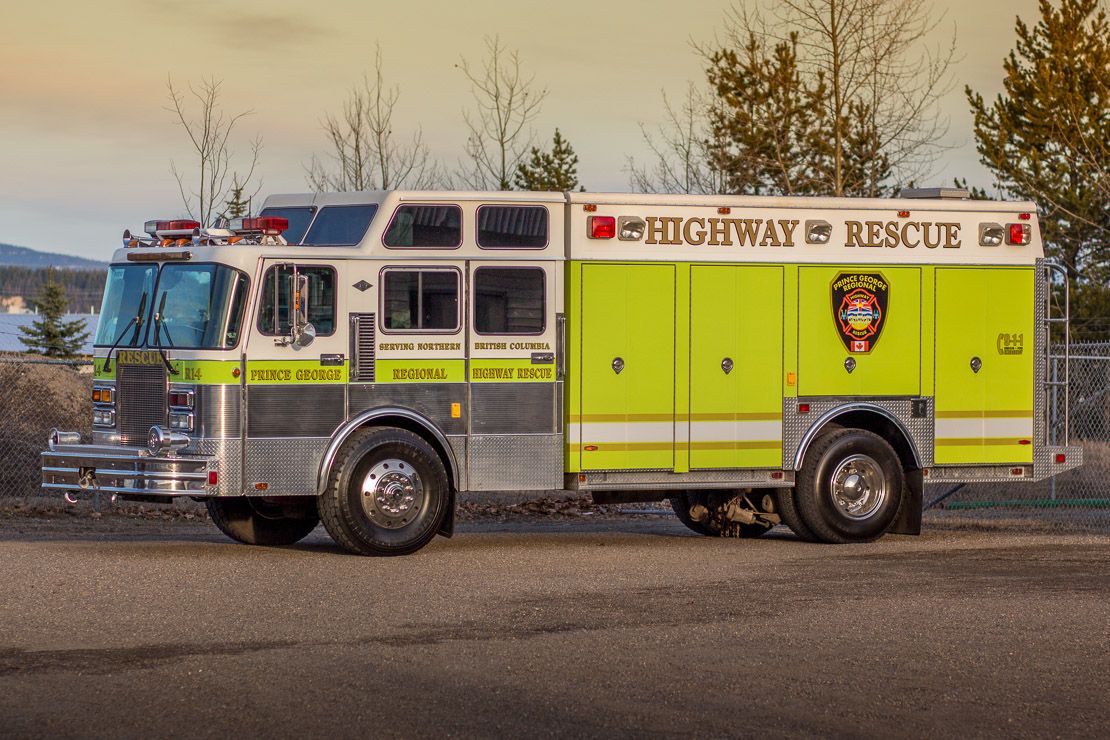 PG Regional Highway Rescue lime-green rescue truck